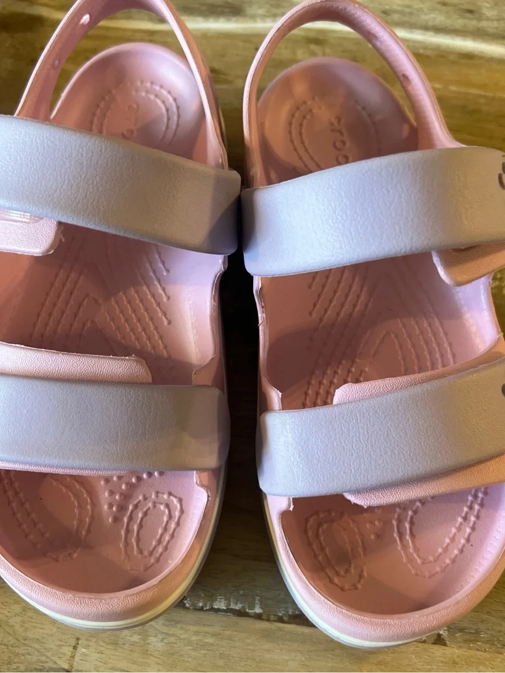CROCS Kids Pink Dual-Strap Sandals